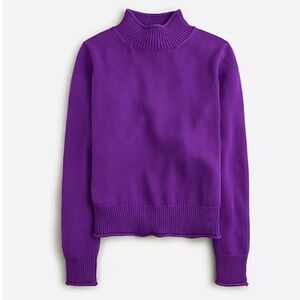 NWT J. Crew New Heritage Rollneck Sweater Pullover Purple 100% Cotton
